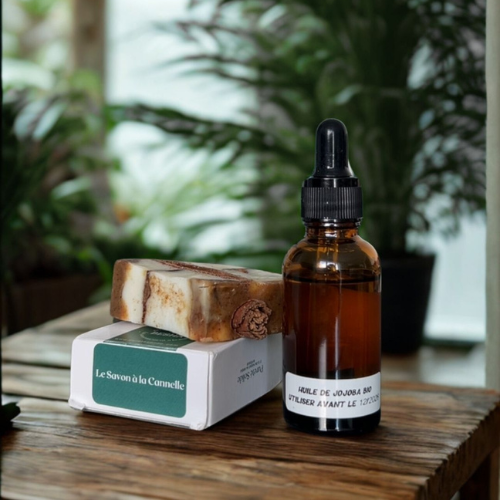 huile jojoba 30 ml savon à la cannelle pureté solide