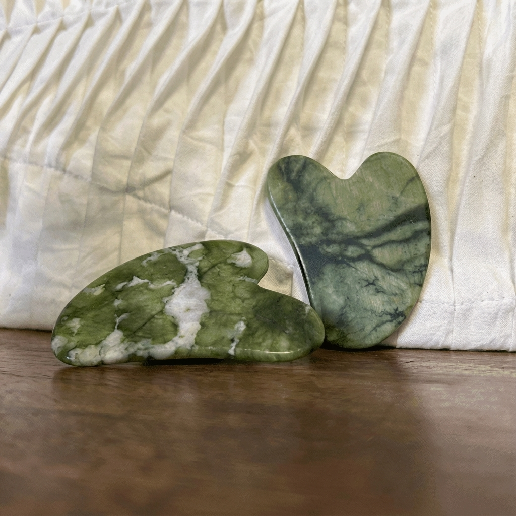 Gua Sha Pierre Naturelle – Massage Facial Anti - Âge & Éclat de la Peau - Pureté Solide - 