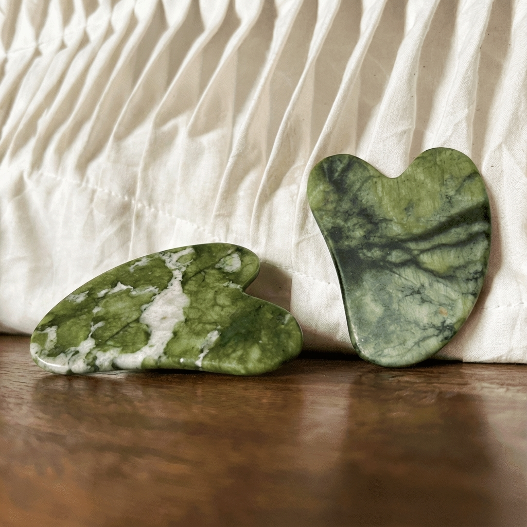 Gua Sha Pierre Naturelle – Massage Facial Anti - Âge & Éclat de la Peau - Pureté Solide - 