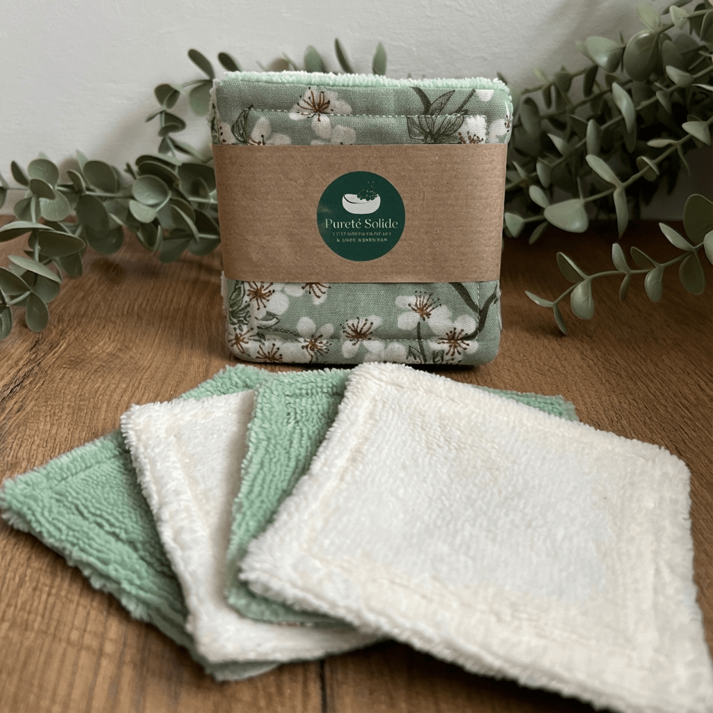 Lot de 4 Lingettes Démaquillantes Artisanales - Pureté Solide - 