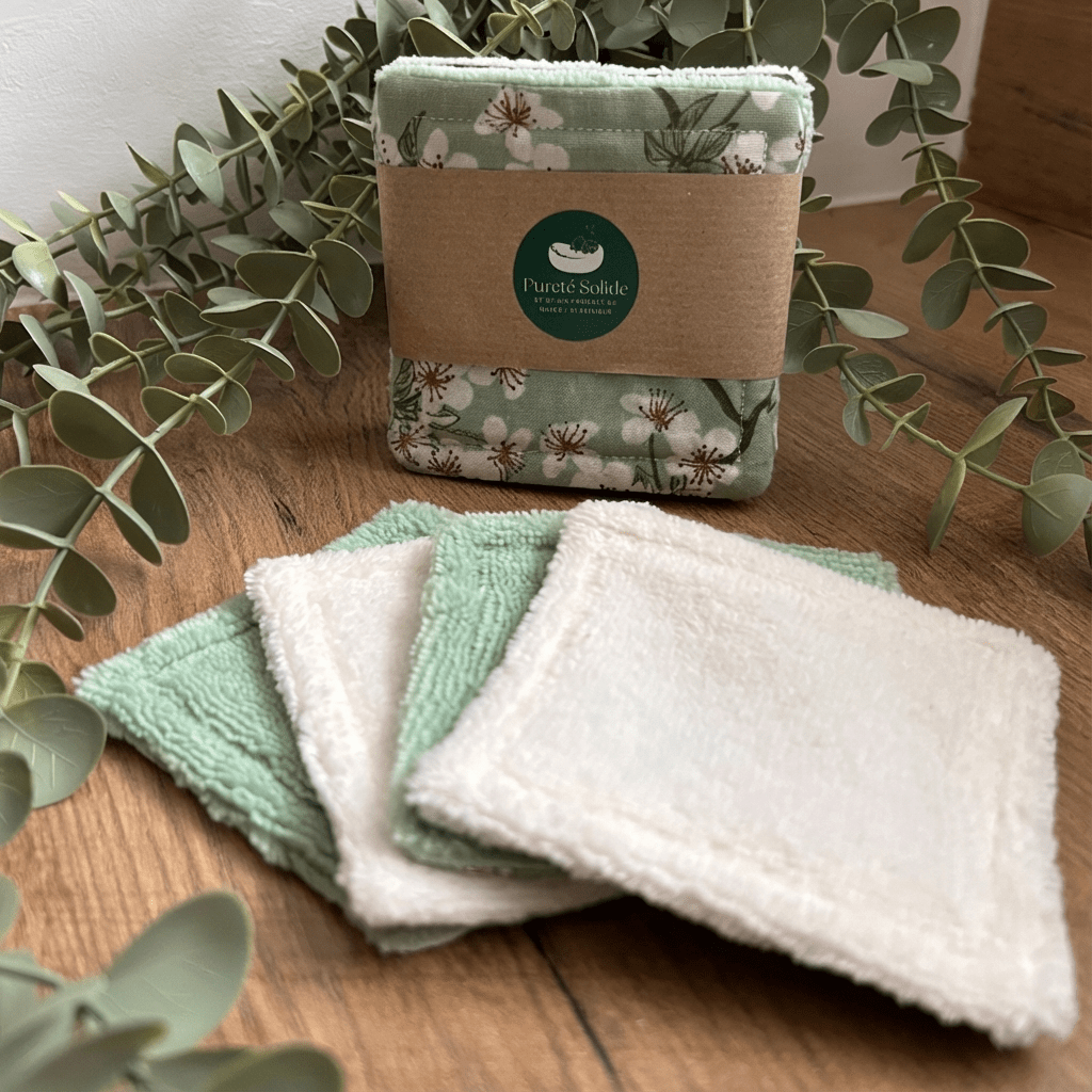 Lot de 4 Lingettes Démaquillantes Artisanales - Pureté Solide - 